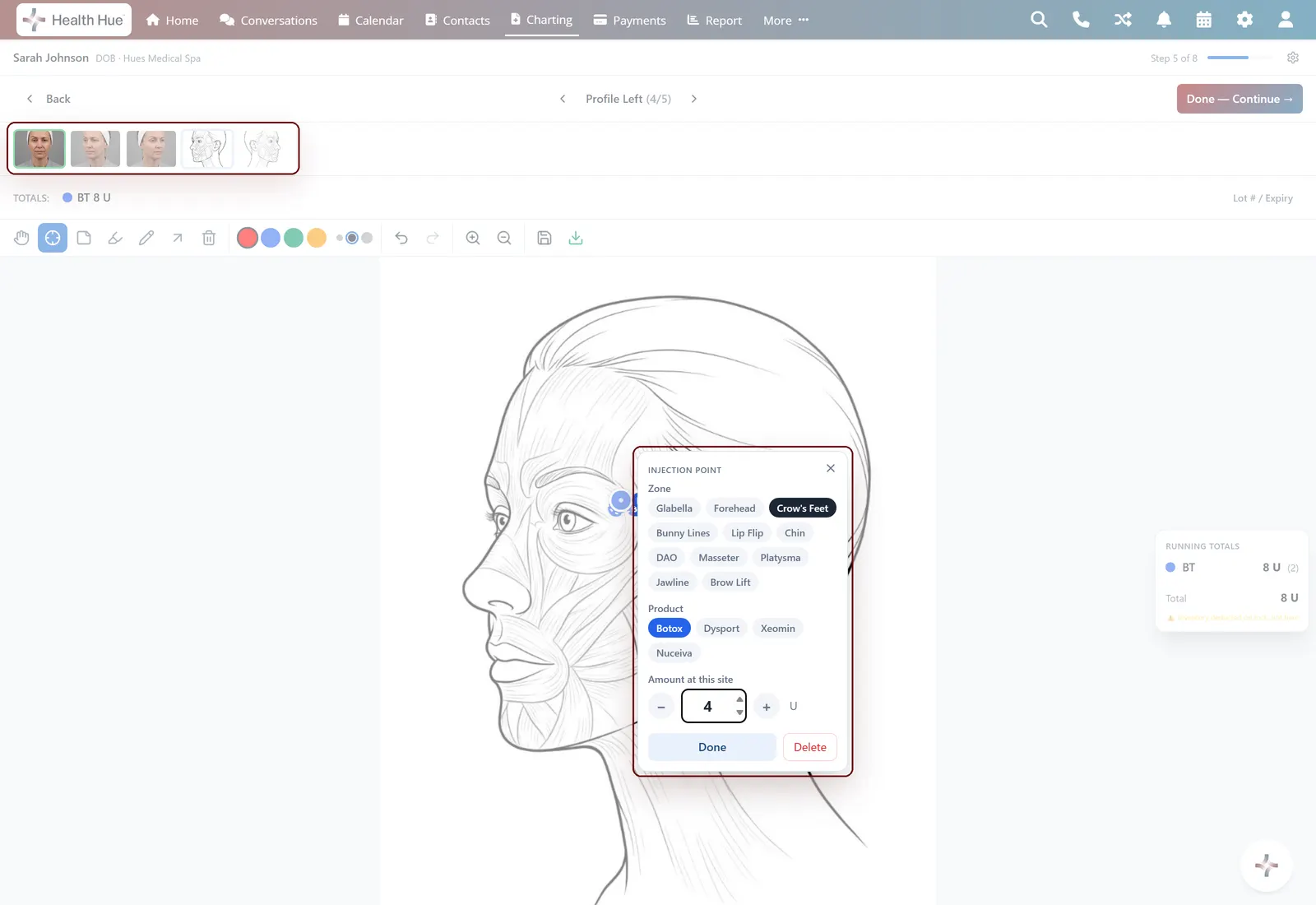 Charted on the drawing in the Health Hue Hub.