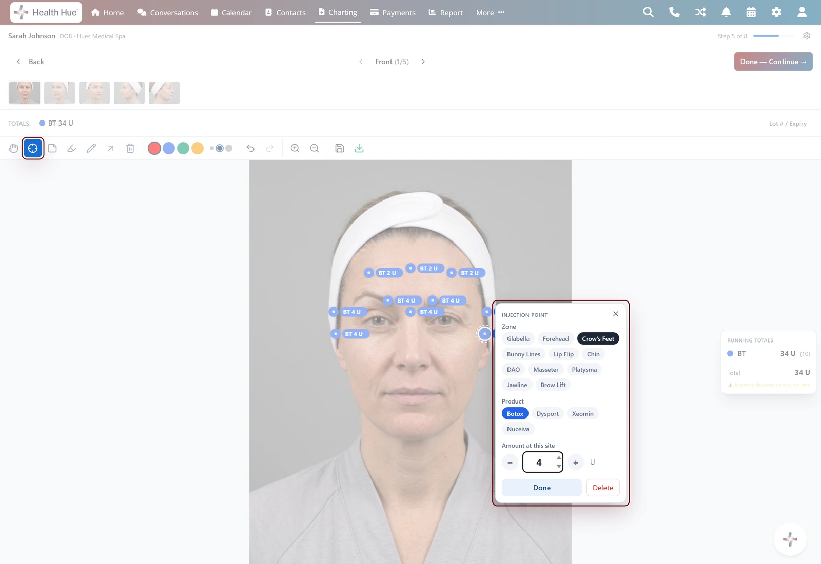 Pins and units in the Health Hue Hub.