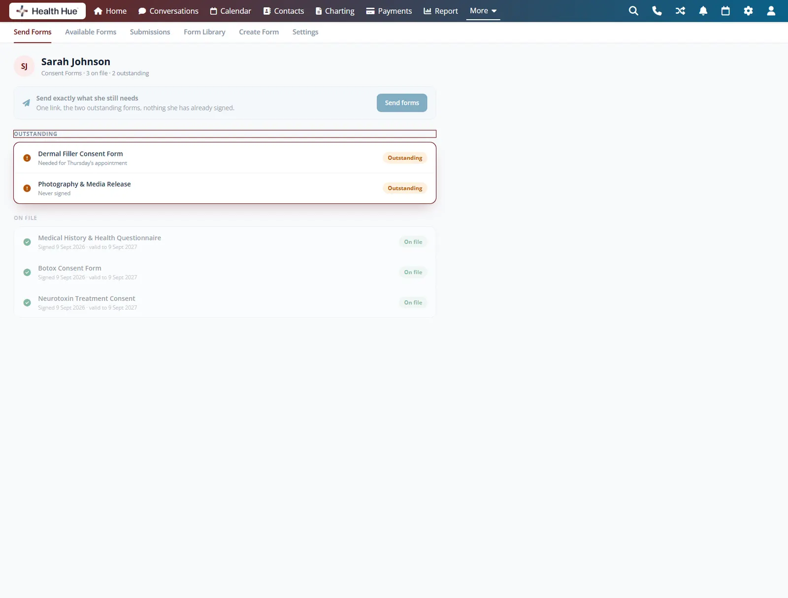 What is still outstanding in the Health Hue Hub.