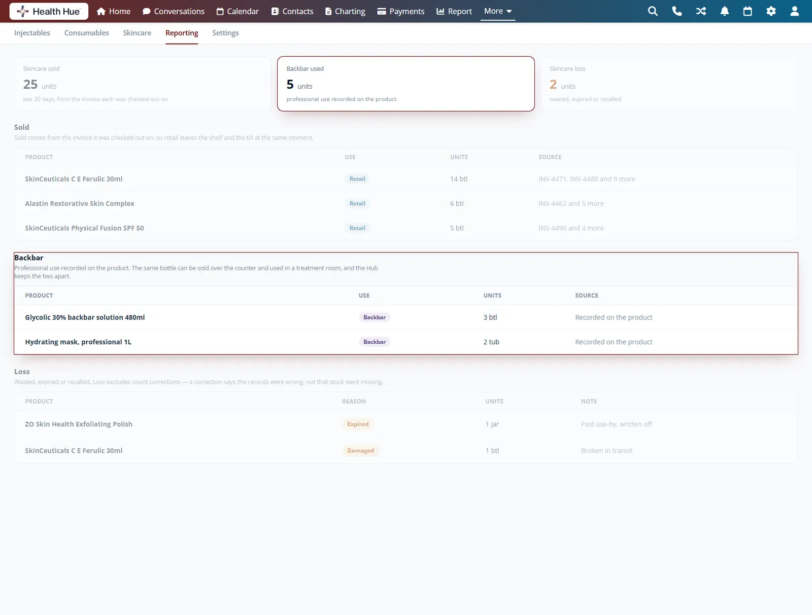 Backbar, on the product in the Health Hue Hub.