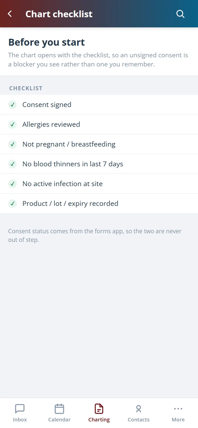 Health Hue Hub consent forms on mobile