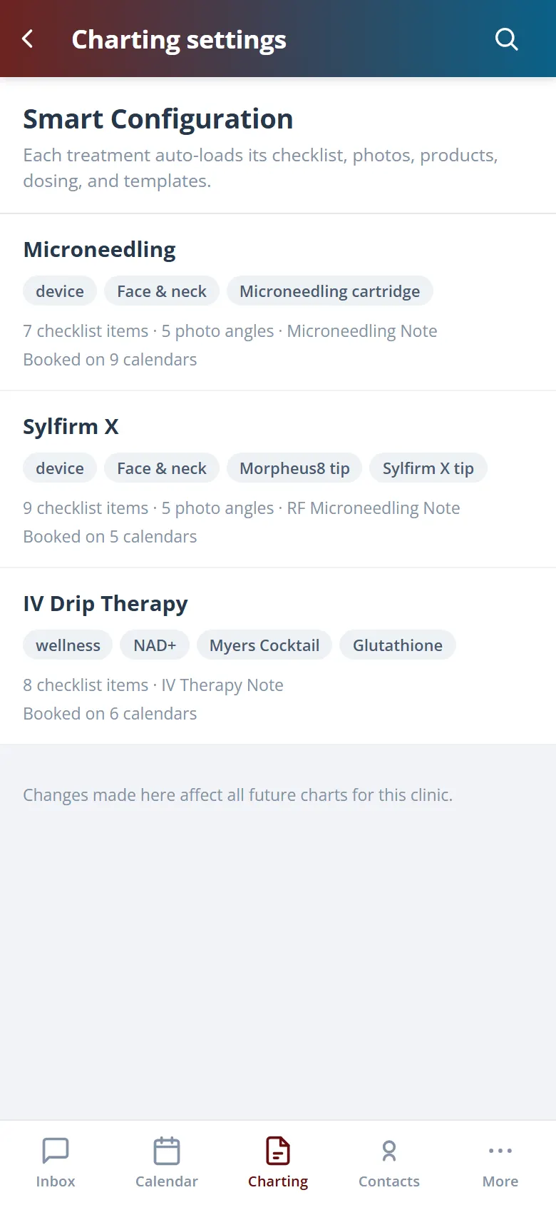 Health Hue Hub medical charting on mobile
